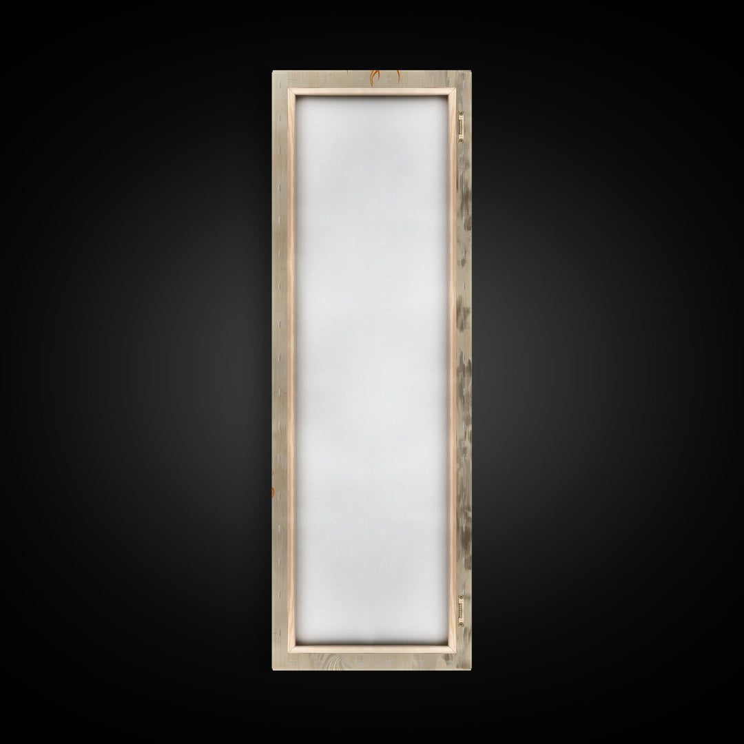 Fiery Kitsune Spirit Skinny Art Tall Art Japanese Ukiyo-e Inspired Mythical Creature Framed Canvas Print