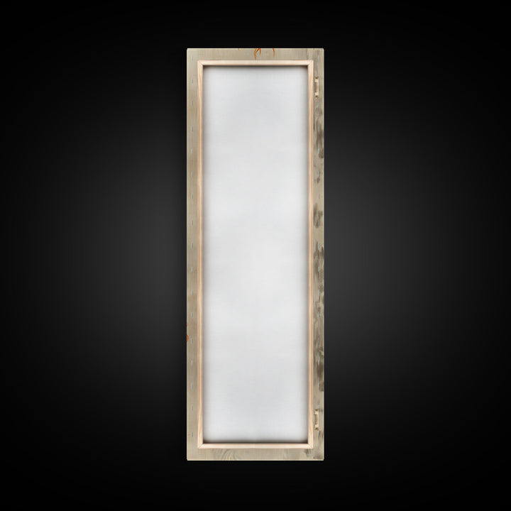 Fiery Kitsune Spirit Skinny Art Tall Art Japanese Ukiyo-e Inspired Mythical Creature Framed Canvas Print