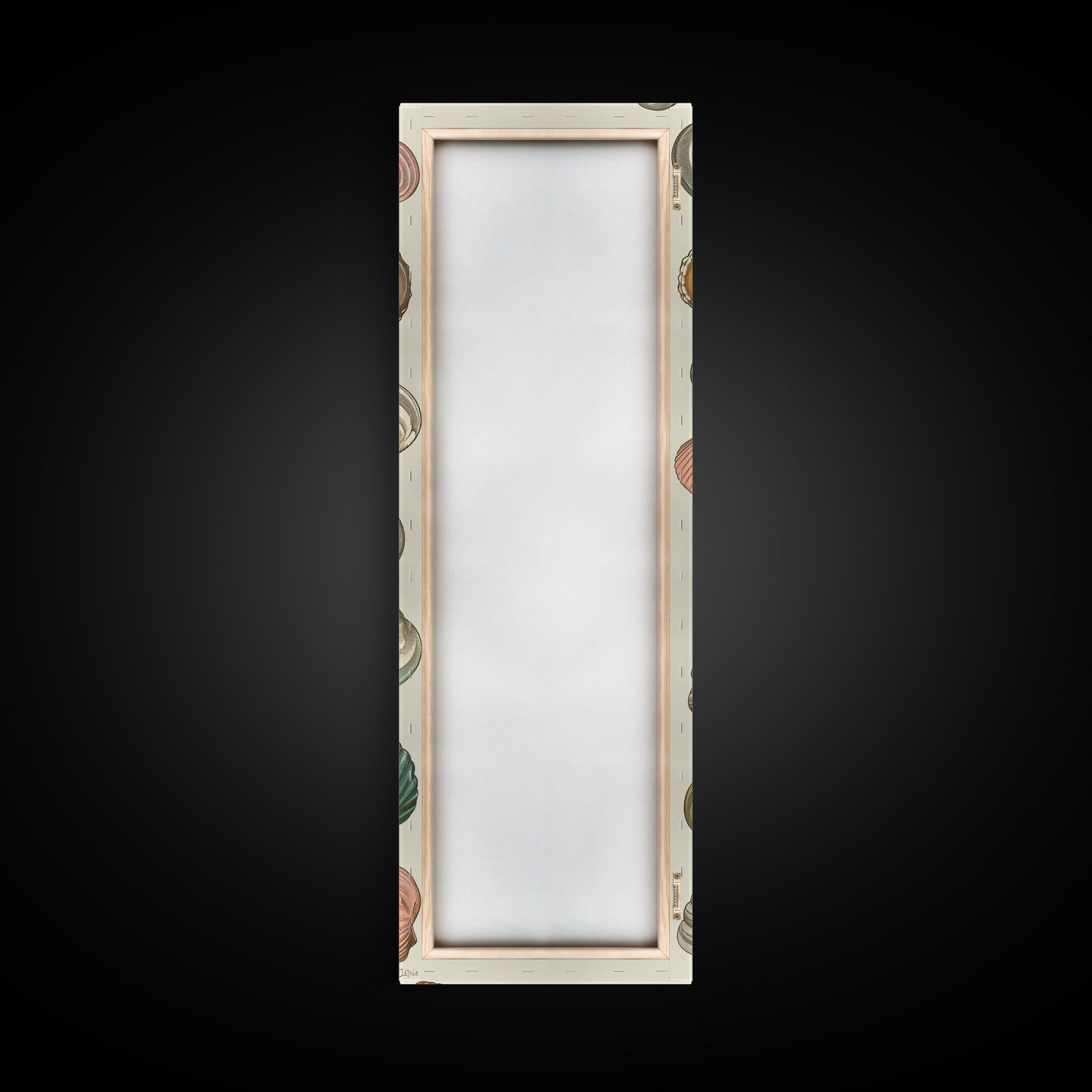 Elegant Sea Shell Collection in Vintage Style on Tall Vertical Canvas Print Perfect for Coastal-Themed Wall Decor