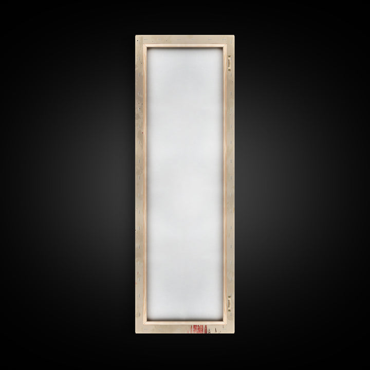 Vintage-Inspired Rainbow Waterfall Ukiyo-e Art Skinny Framed Canvas Print in Neutral Tones