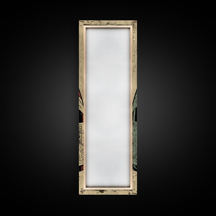 Canvas Print Japanese Sake Bottles Retro Design With Rustic Feel, Kitchen Or Dining Area Wall Art, Unique Vintage Style