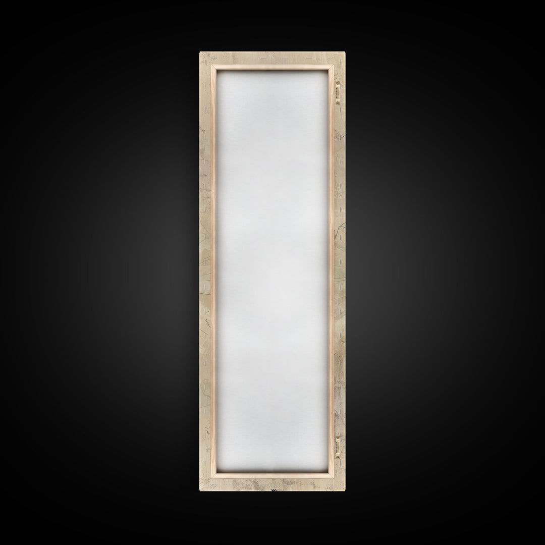 Japanese Folding Fans Cultural Art On Framed Canvas Print In Ukiyo-e Style Tall Skinny Traditional Wood Block Wall Decor