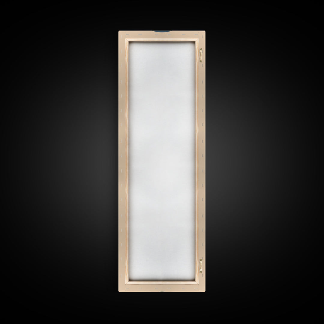 Bold Striking Japanese Kabuki Masks Vibrant Colors Depicted Traditional Style Tall Framed Canvas Print Cultural Home Decor