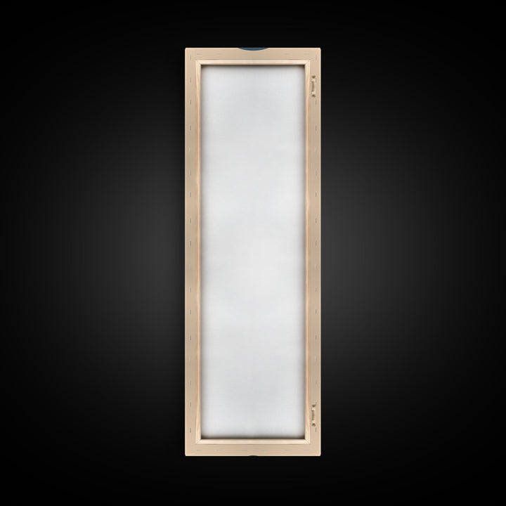 Bold Striking Japanese Kabuki Masks Vibrant Colors Depicted Traditional Style Tall Framed Canvas Print Cultural Home Decor