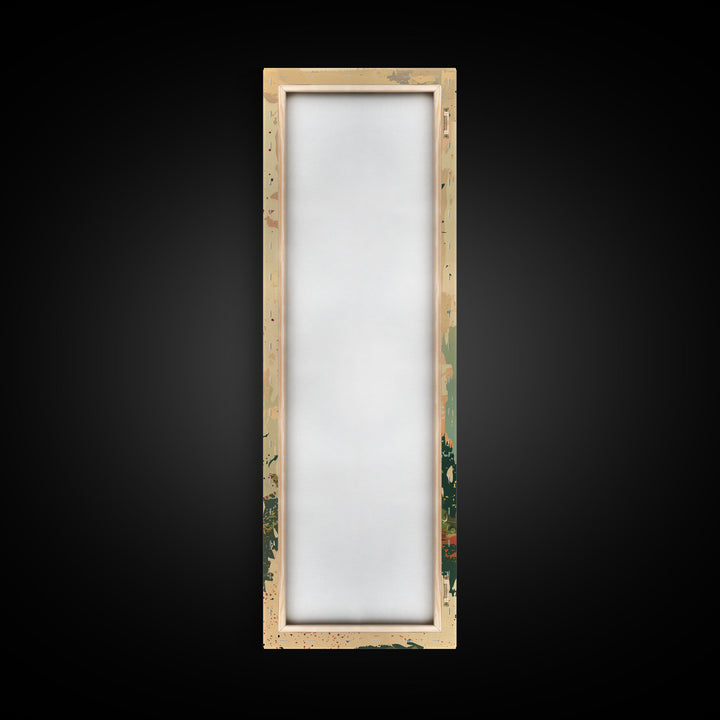 Tall Art, Skinny Art, Japanese Style Art, Pagoda Tower Wood Block Print Framed Canvas Print Ukiyo-e Art