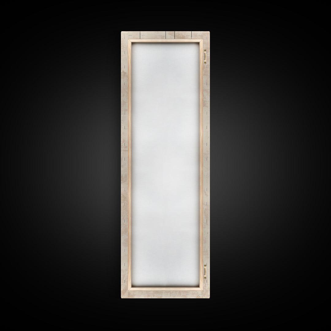 Abstract Hanging Lanterns On A Rustic Background – Framed Canvas Print With Skinny Art And Tall Art In Ukiyo-E Art And Japanese Style Art