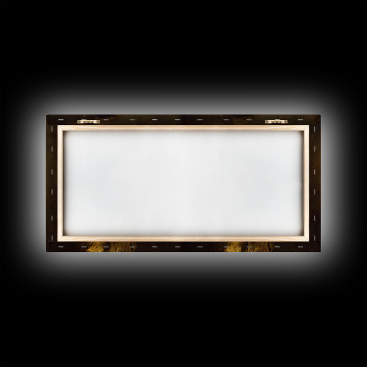 Gold Halo Portrait Framed Canvas Print, Renaissanceinspired Art, Neutral Decor, Living Room Decor, Fine Art, Classic, REN-2x1-1
