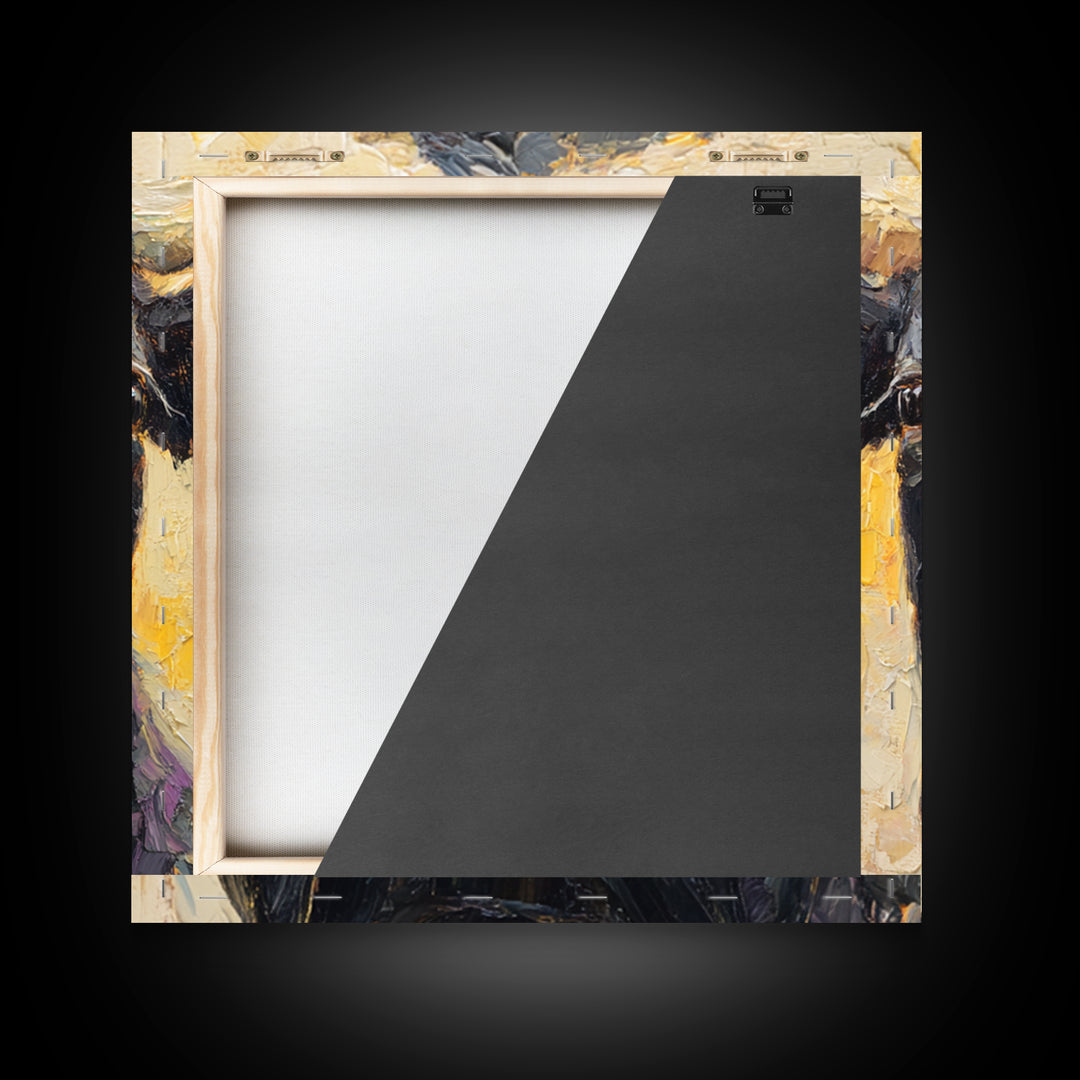 Steakhouse Black and Gold Bull Portrait Canvas Print, Restaurant Art, Living Room Decor, Restaurant Decor, Fine Art, Bistro, RES-1x1-31