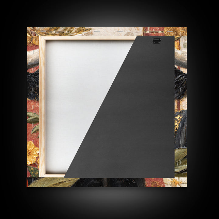 Steakhouse Black and Gold Bull Portrait Canvas Print, Restaurant Art, Bar Decor, Restaurant Decor, Fine Art, Bistro, RES-1x1-55