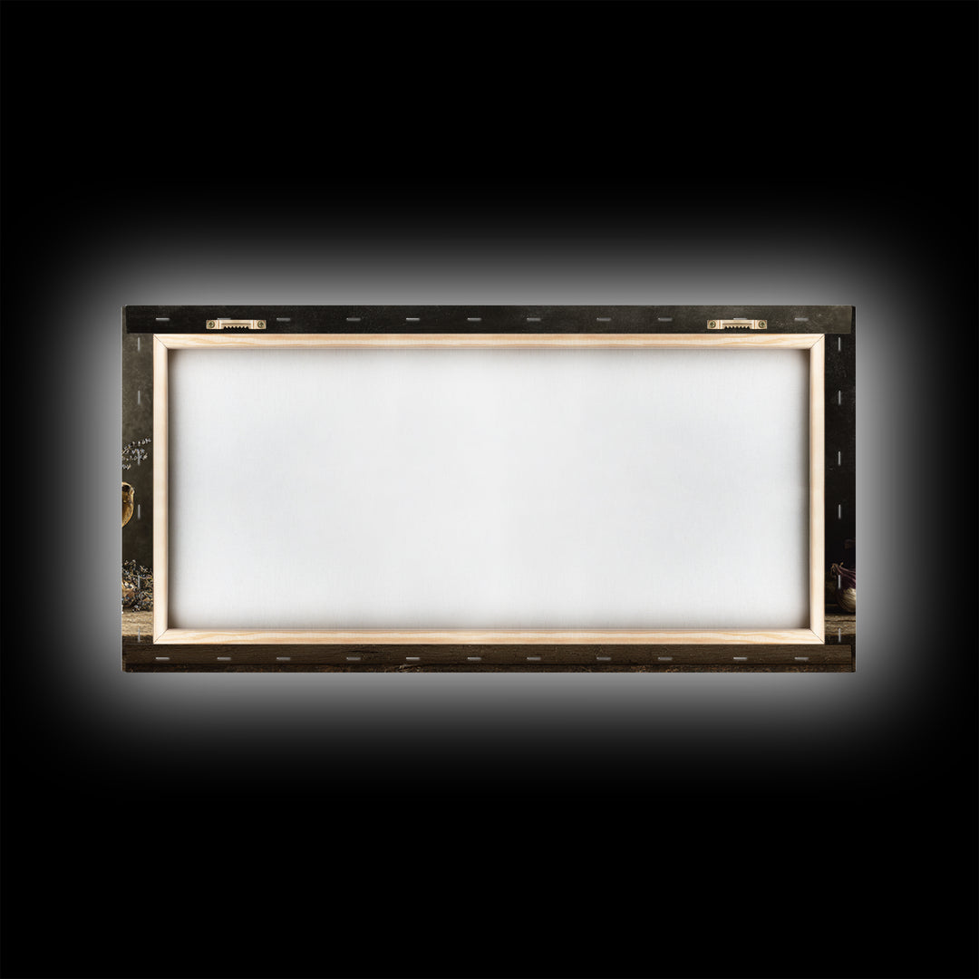 Blackboard Menu Feeling Without Readable Text Canvas Print, Restaurant Art, Kitchen Wall Art, Restaurant Decor, Bistro, RES-2x1-65