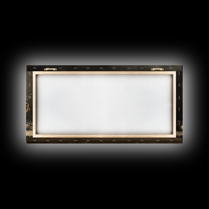 Blackboard Menu Feeling Without Readable Text Canvas Print, Restaurant Art, Kitchen Wall Art, Restaurant Decor, Bistro, RES-2x1-65