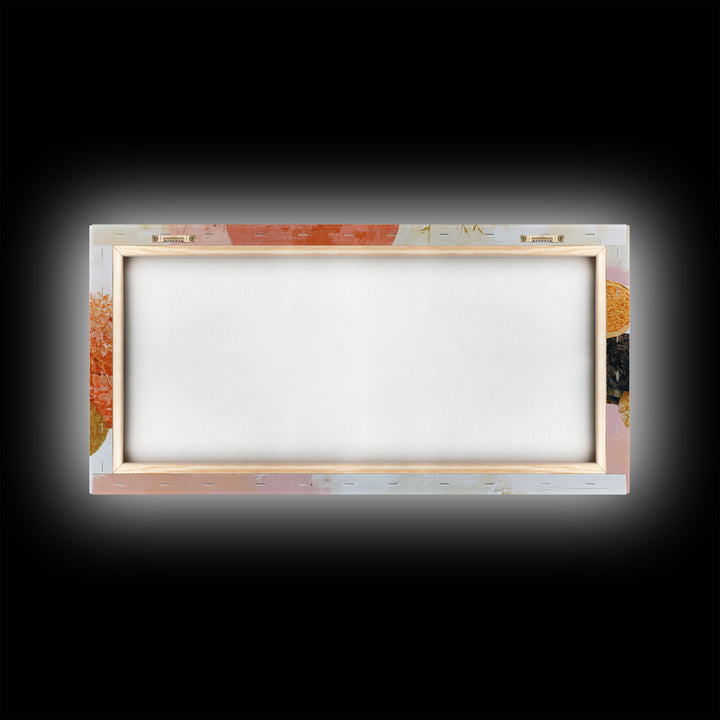 Abstract Appetite Friendly Red and Orange Shapes Framed Canvas Print, Restaurant Art, Kitchen Art, Restaurant Decor, Bistro, RES-2x1-85