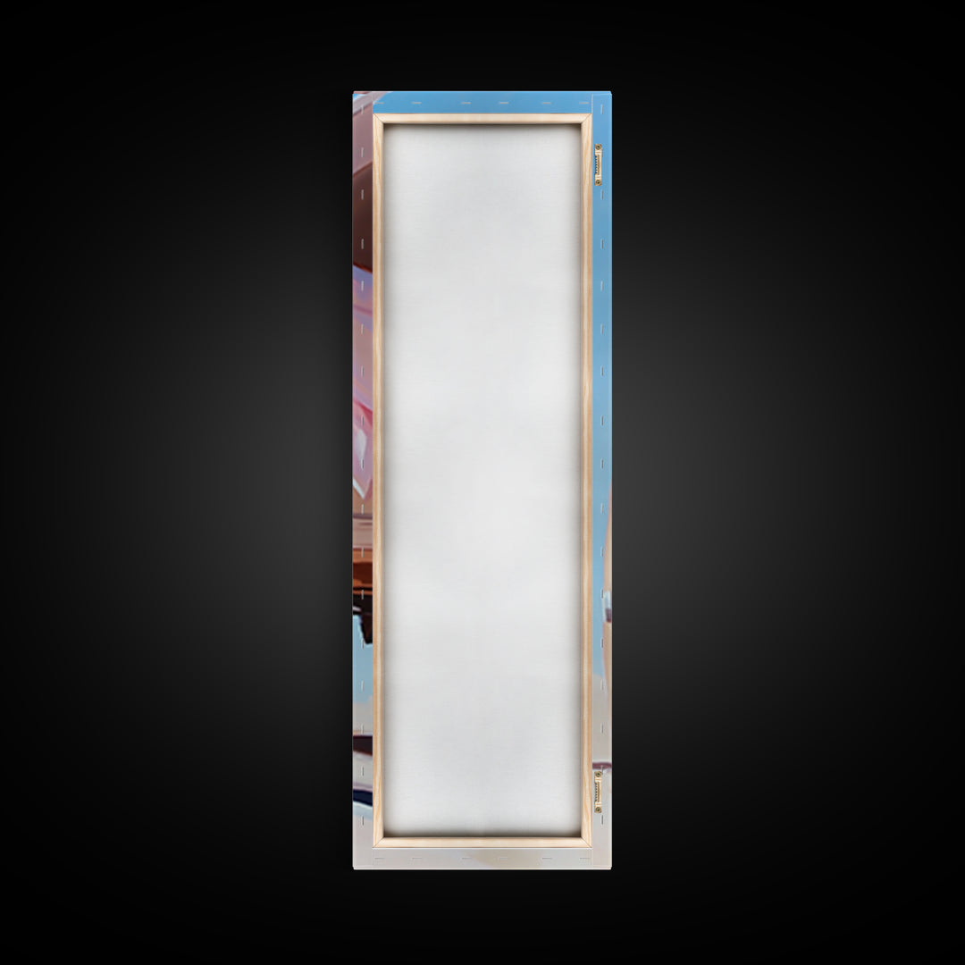 Covered Wagon Closeup Framed Canvas Print Rustic Decor Farmhouse Art Minimalist Painting Southwest Wall Art