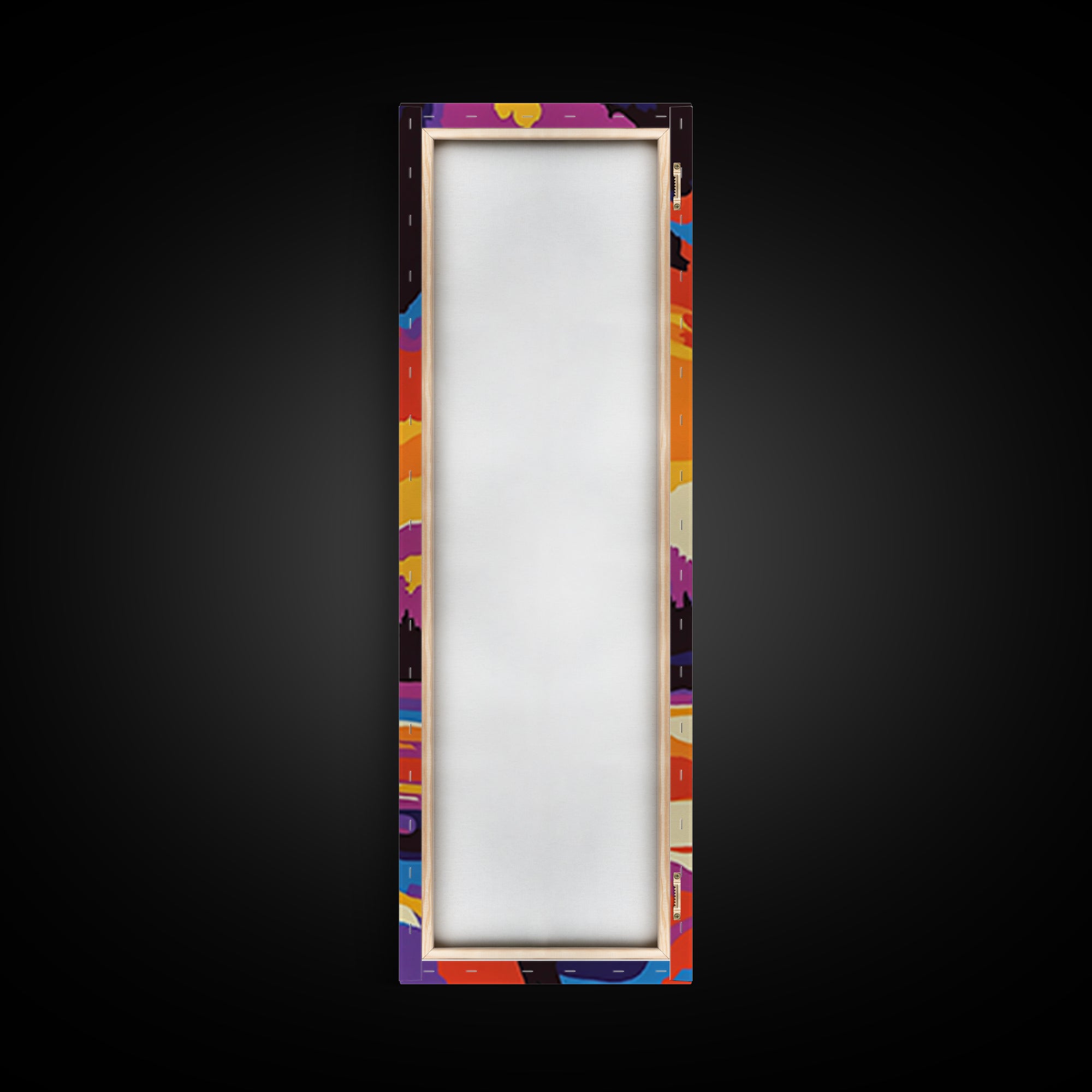 Campfire Under Sunset Framed Canvas Print Southwest Wall Art Rustic Art Moody Art Tall Skinny Art Living Room Art