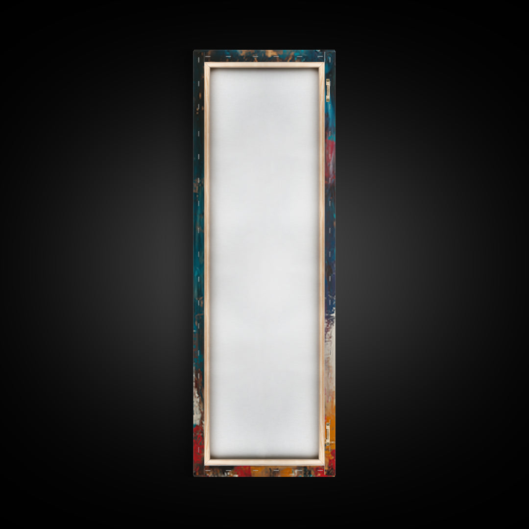 Abstract Tripod Art Framed Canvas Print, Moody Art, Geometric Wall Art, Wabi Sabi Art, Coastal Landscape Art, Extra Wide Art