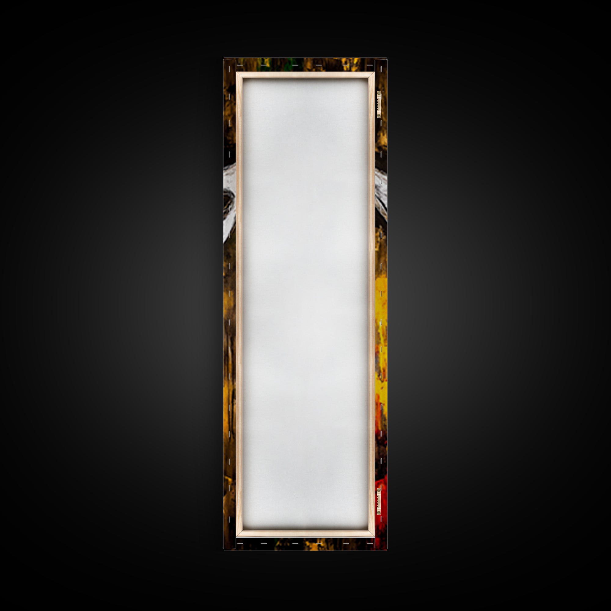 Abstract Cowboy Hat Art Framed Canvas Print, Rustic Wall Art, Moody Art, Southwest Wall Art, Wabi Sabi Art, Tall Narrow Art