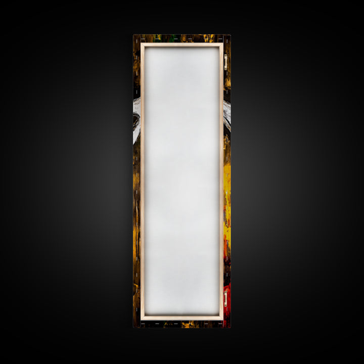 Abstract Cowboy Hat Art Framed Canvas Print, Rustic Wall Art, Moody Art, Southwest Wall Art, Wabi Sabi Art, Tall Narrow Art