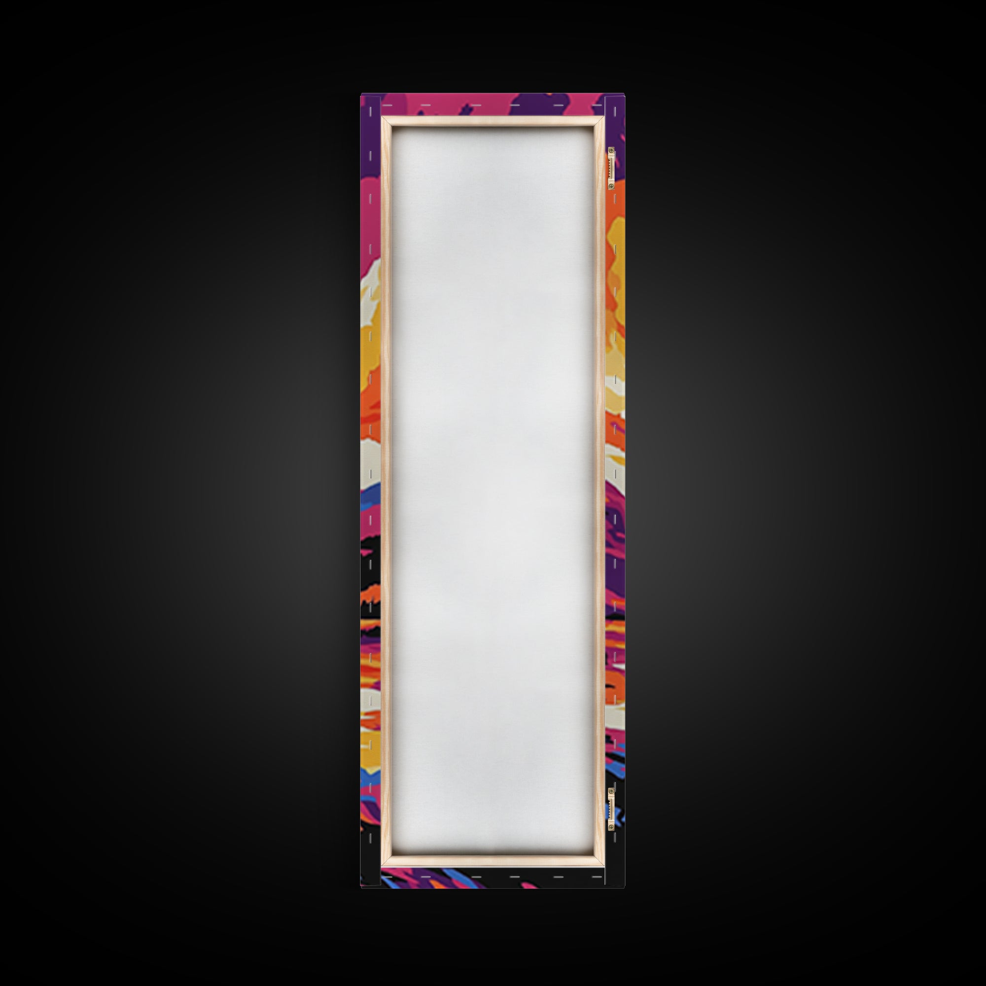 Bold Cowboy Sunset Canvas Print pink orange wall art southwest wall art extra wide art rustic decor farmhouse art tall narrow art