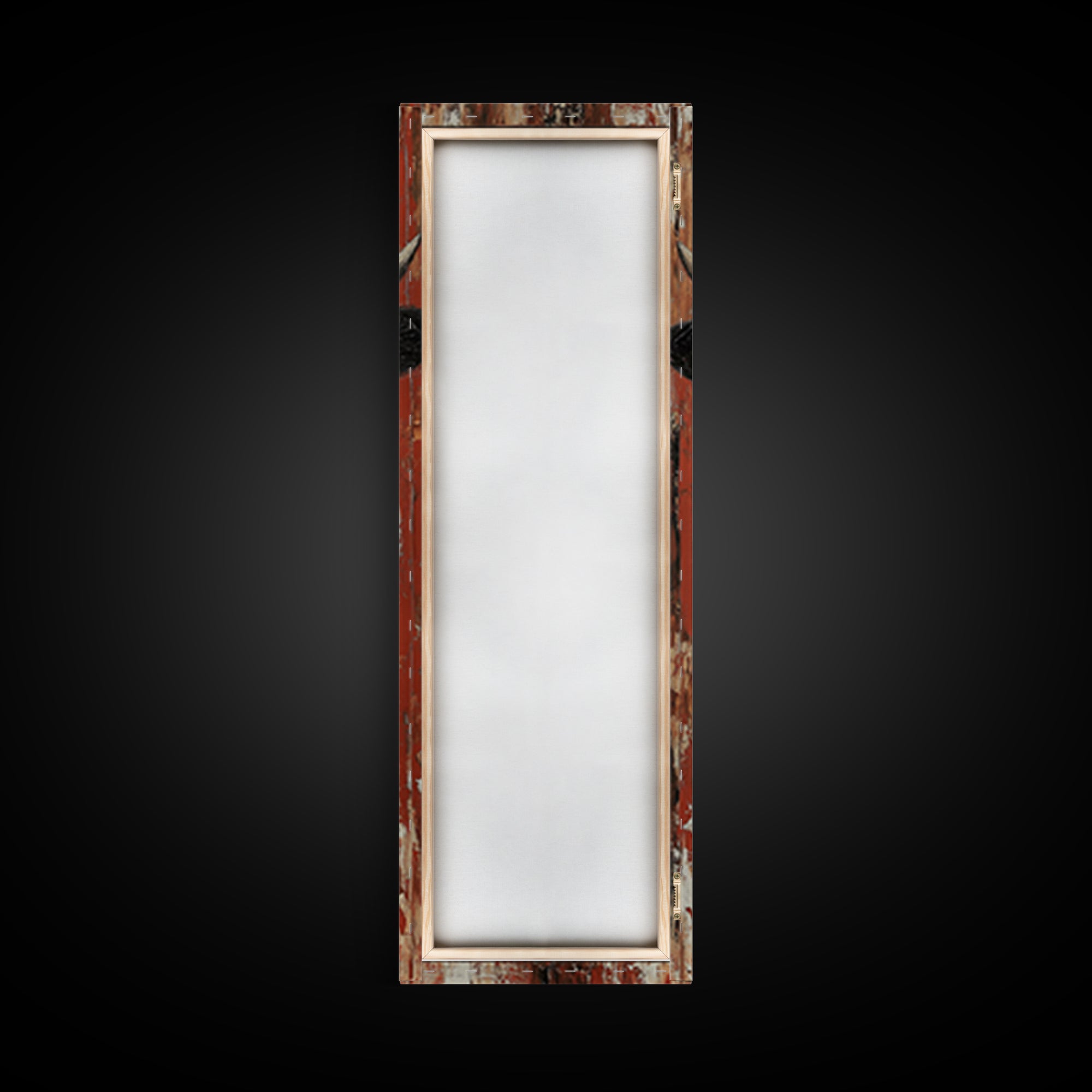 Bold Western Cowboy Framed Canvas Print rustic decor farmhouse art southwest wall art tall narrow art moody art extra wide art