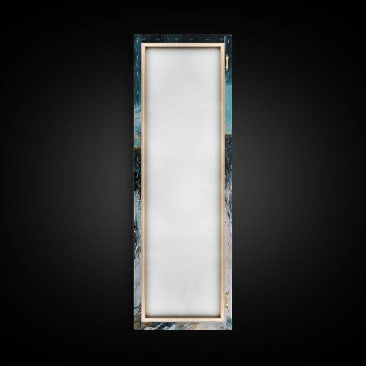 Abstract Gold and Teal Canvas Print Sacred Geometry Wall Art Teal Wall Art Zen Wall Art Moody Art Minimalist Art