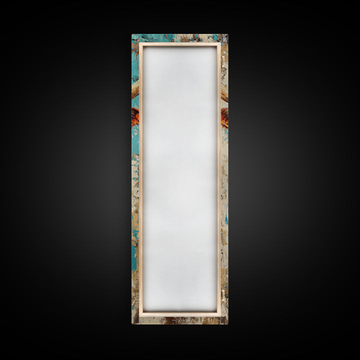 Abstract Western Bull Framed Canvas Print rustic decor farmhouse wall art southwest wall art geometric wall art gift idea for him