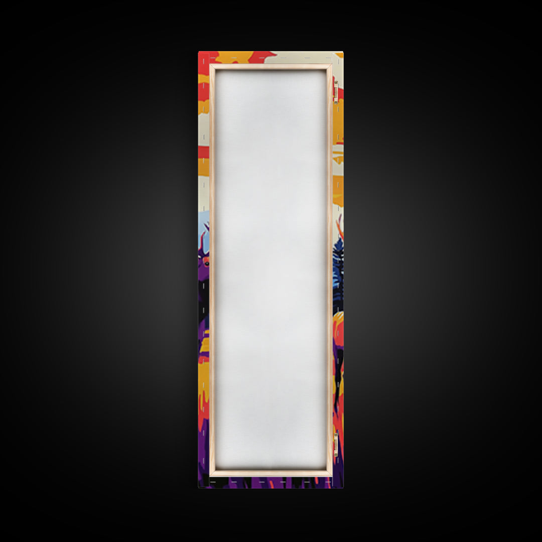 Autumn Elk Silhouette Canvas Print wildlife art southwest wall art orange pink wall art rustic decor gift idea hunting lodge art