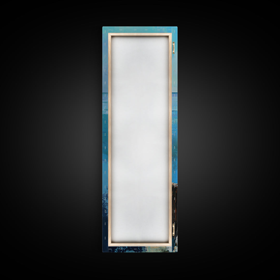 Coastal Dock Painting Framed Canvas Print coastal painting nautical wall art coastal decor seascape painting rustic wall art bedroom art