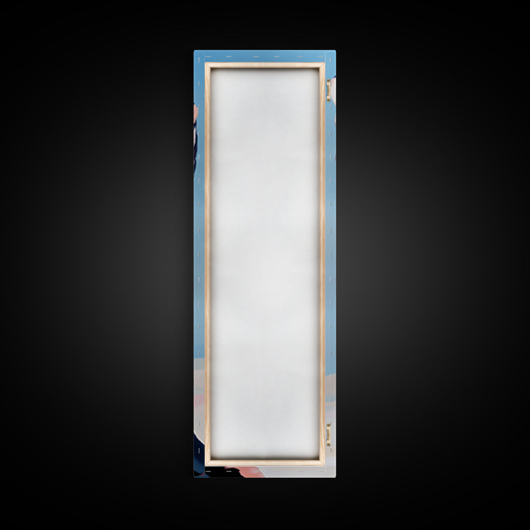 Black and White Snake Pink Canvas Print,  Moody Art, Minimalist Art, Vertical Wall Art, Rustic Decor, Gift Idea Him