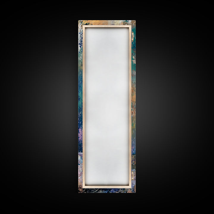 Abstract Blue Cup Framed Canvas Print rustic art farmhouse art coastal cowgirl wall art teal wall art kitchen decor wabi sabi wall art