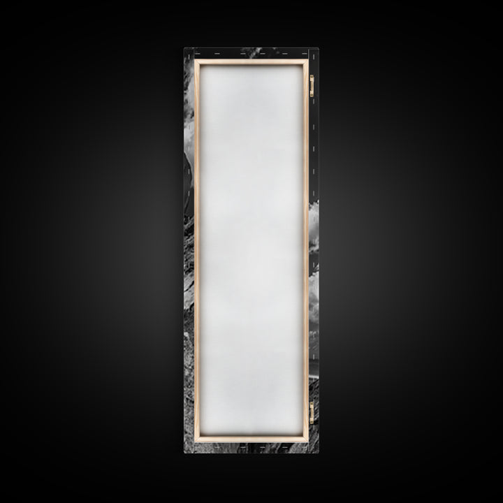 Bohemian Man, Clifftop Reflection, Framed Canvas Print, Coastal Cowgirl Wall Art, Rustic Décor, Boho Art, Minimalist Art