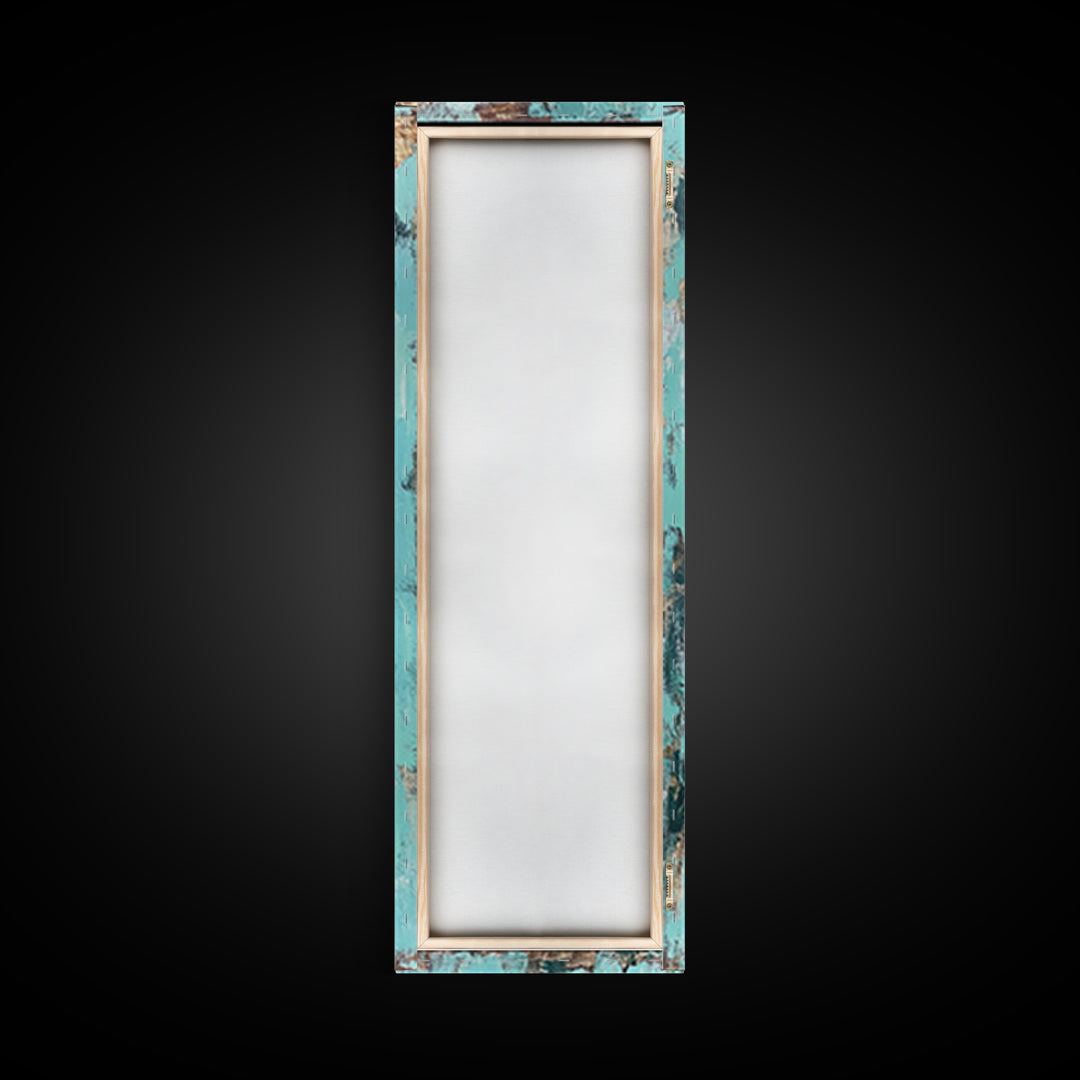 Textured Rustic Art, Canvas Print, Wabi Sabi Wall Art, Teal Wall Art, Abstract Minimalist Art, Tall Narrow Art, Farmhouse Decor