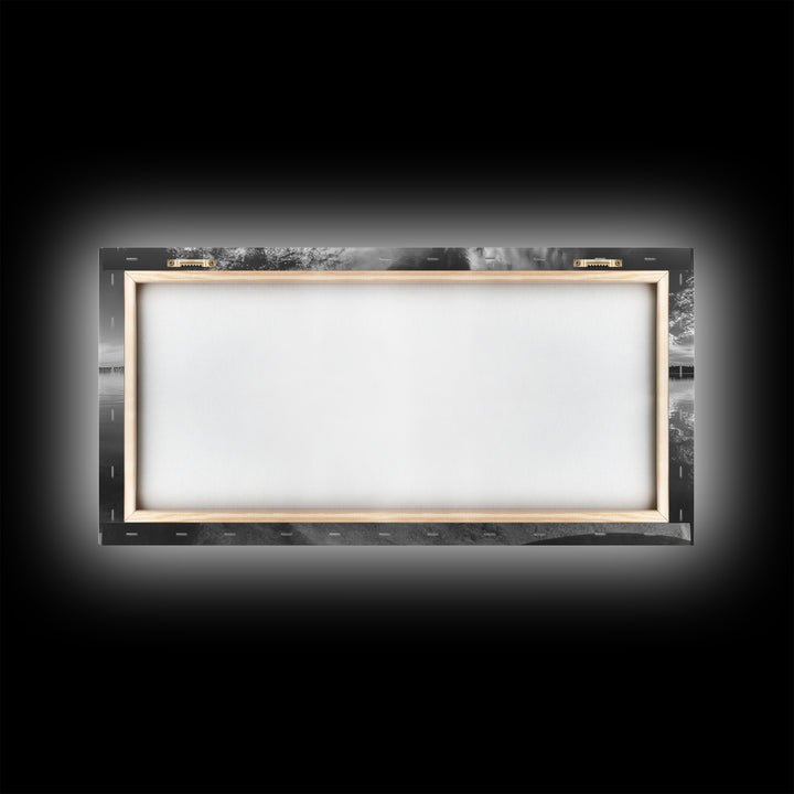 Canoe, Nautical Decor, Lake Tahoe Art, Coastal Wall Art, Above Couch Art, Rustic Art, Panoramic Painting, Framed Canvas Print