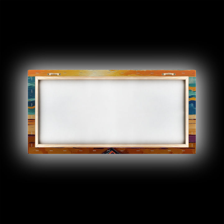 Anchor at Sunset, nautical painting, coastal decor, ocean art, framed canvas print, above sofa art, beach house decor, seascape