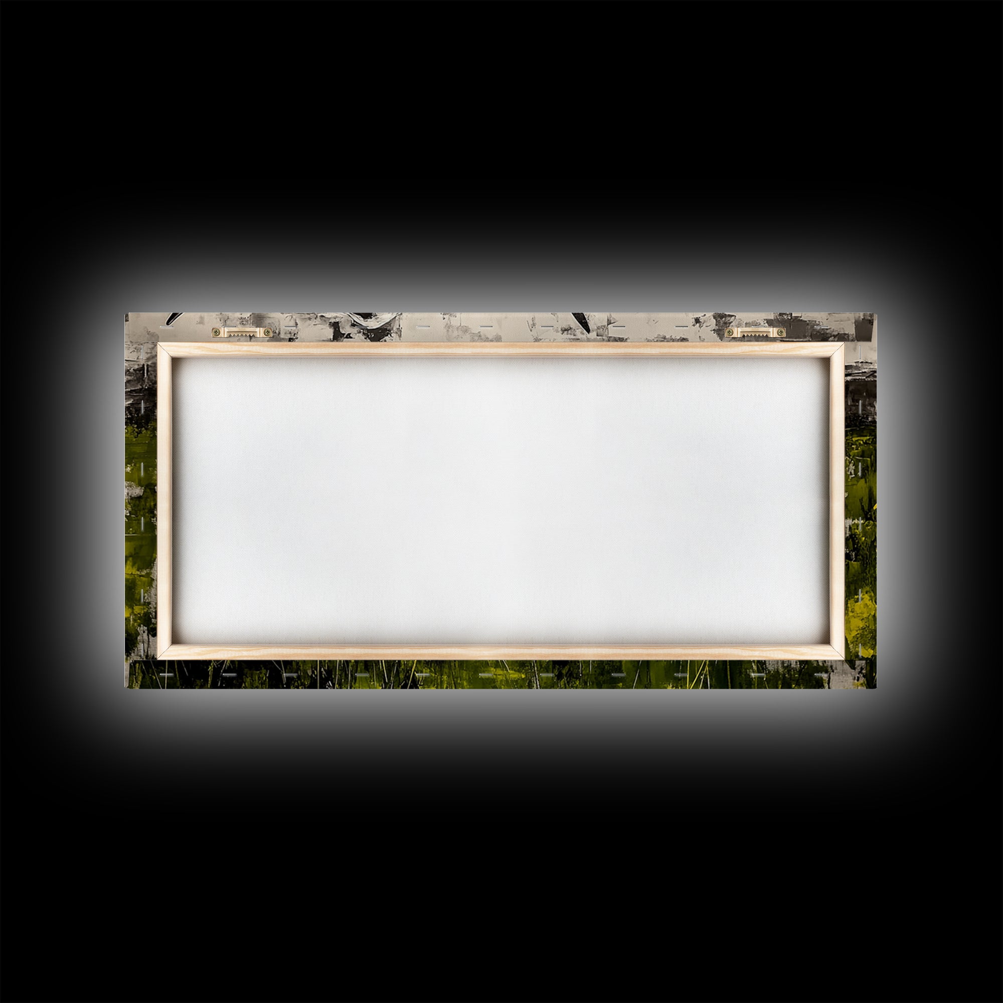 Bull Painting, rustic wall art, bull and bear art, farmhouse decor, green wall art, bold statement art, dramatic painting, Canvas Print