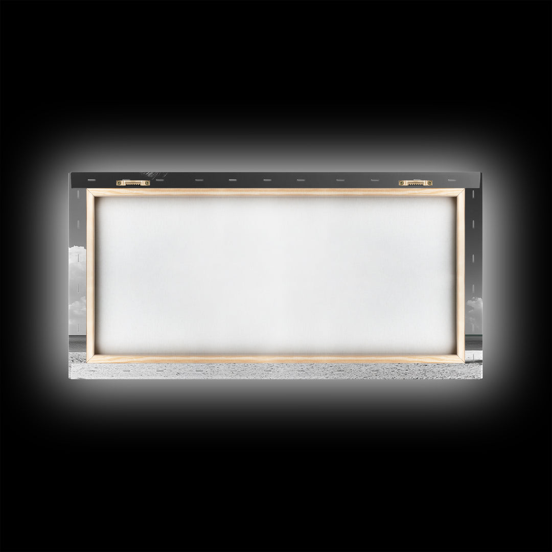 Bright Beach House Framed Canvas Print | Coastal Landscape Art | Nautical Wall Art | Coastal Decor | Extra Wide Art | Tropical Beach Art