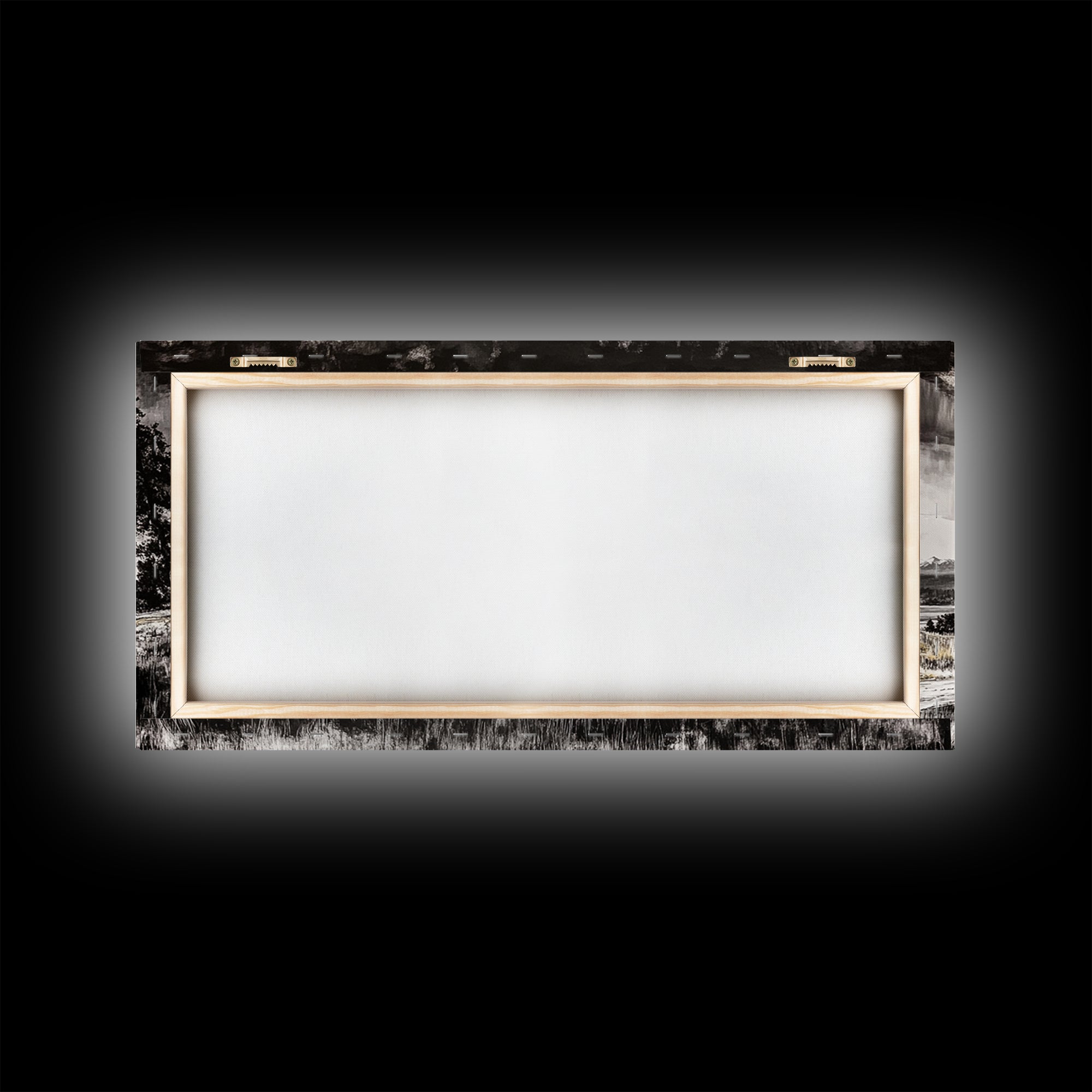 Covered Wagon, barn landscape oil painting, rustic wall art, farmhouse decor, panoramic art, smoky mountain art, Framed Canvas Print, landscape