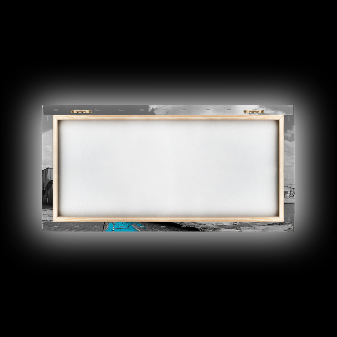 Colorful Rusted Ship Canvas Print | Nautical Wall Art | Coastal Painting | Moody Art | Extra Wide Art | Above Sofa Art | Wabi Sabi Art