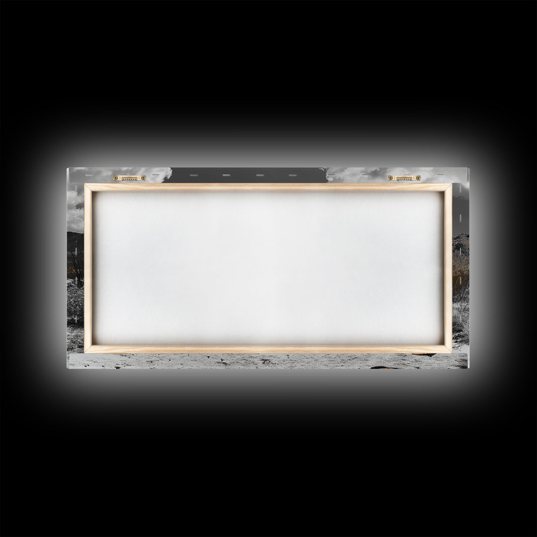 Abandoned Car in Desert Framed Canvas Print | Custom Car Painting | Moody Art | Southwest Wall Art | Wabi Sabi Art | Extra Wide Art