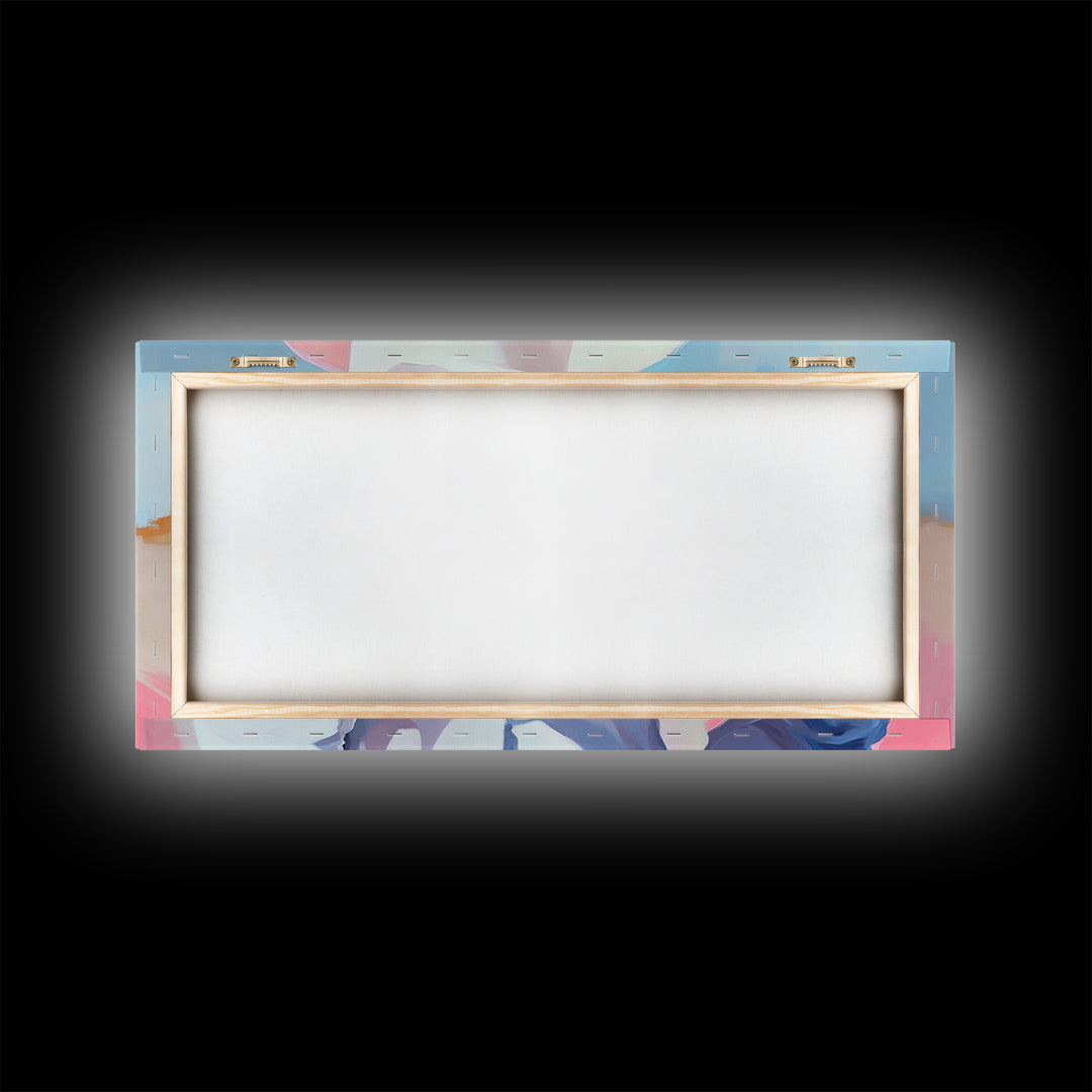 Cowboy Painting, Western Art, Rustic Wall Art, Coastal Cowgirl Art, Lofi Art, Chicano Art, Framed Canvas Print, Extra Wide Art, Panoramic Art