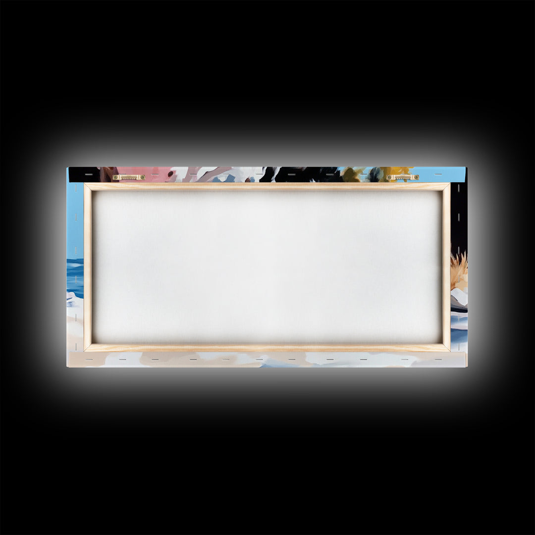 Coastal Landscape Art, Nautical Painting, Beach House Art, Panoramic Art, Seascape Painting, Canvas Print, Minimalist Art, Horizontal Wall Art