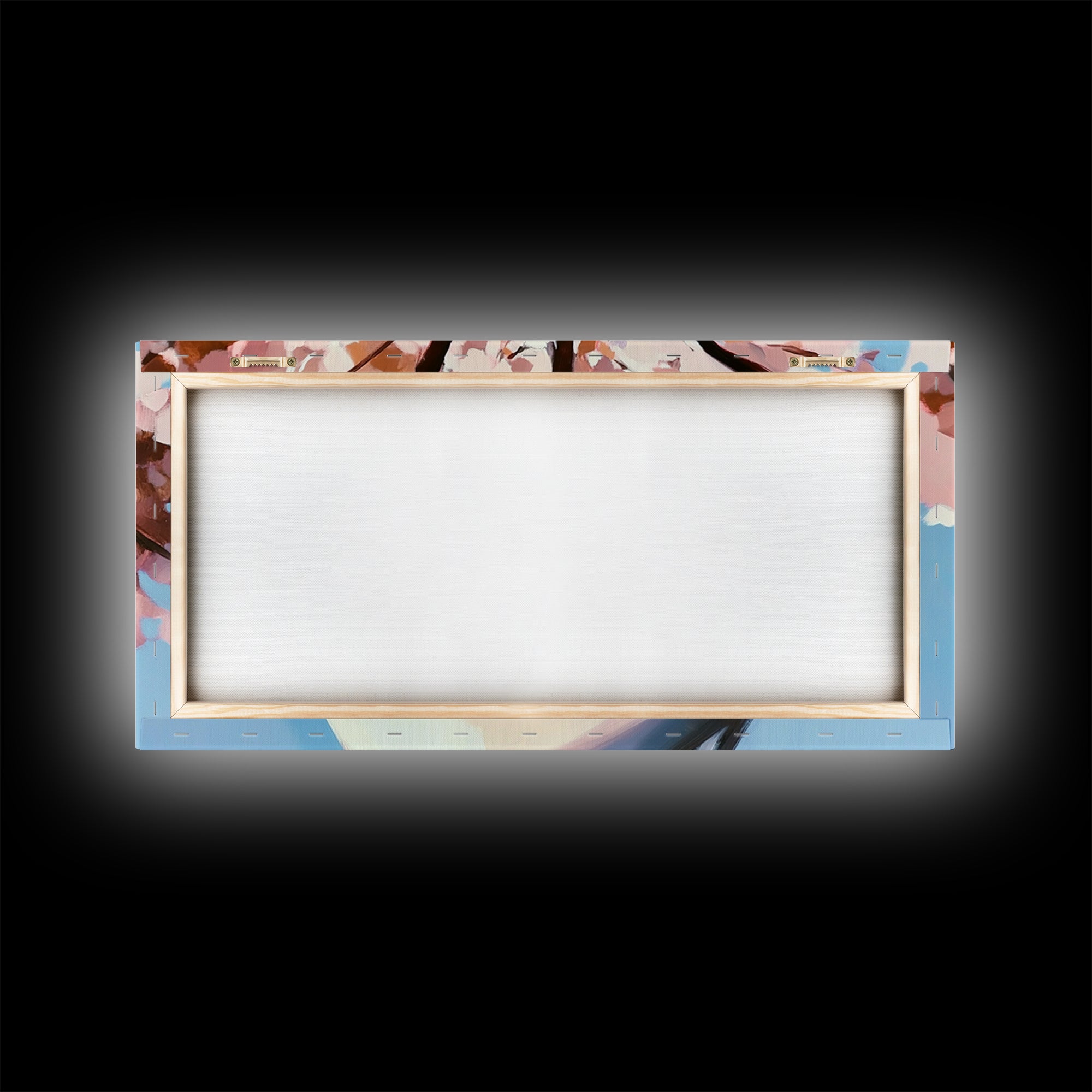 Cherry Blossom Painting, Birch Tree Art, Pink Wall Art, Botanical Prints, Extra Wide Art, Canvas Print, Above Sofa Art, Horizontal Wall Art