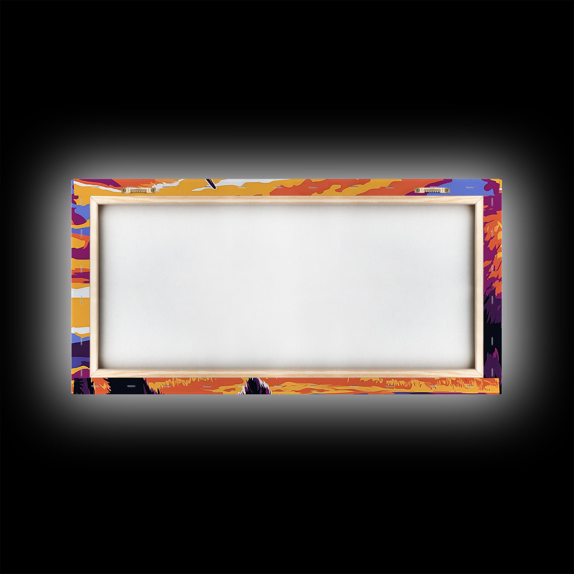 Bison Plains, rustic wall art, mountain painting, southwest wall art, landscape painting, extra wide art, Framed Canvas Print, farmhouse decor