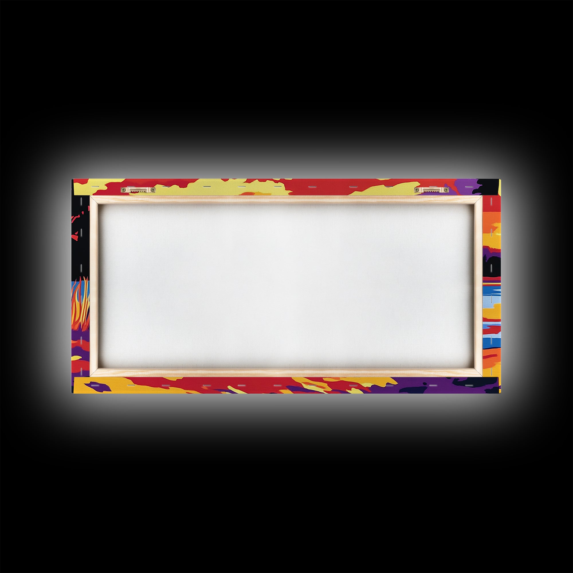 Adirondack chair, lake view, relaxing sunset, cabin art, rustic landscape, extra wide art, nature lover decor, canvas print