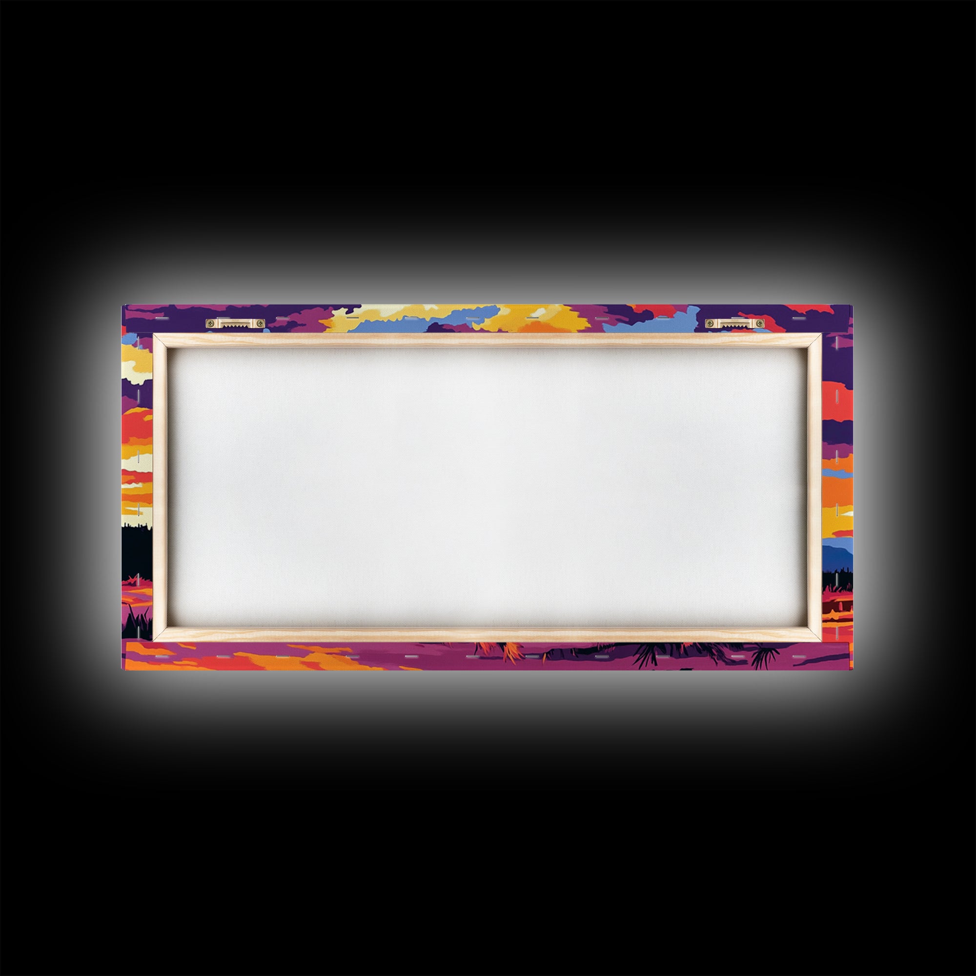 Covered wagon, prairie landscape, rustic western art, historical painting, farmhouse decor, extra wide art, framed canvas print