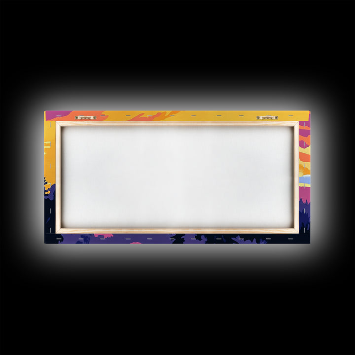 Dragonfly Glow, whimsical art, nature painting, wildflower painting, botanical prints, pink orange wall art, framed canvas print