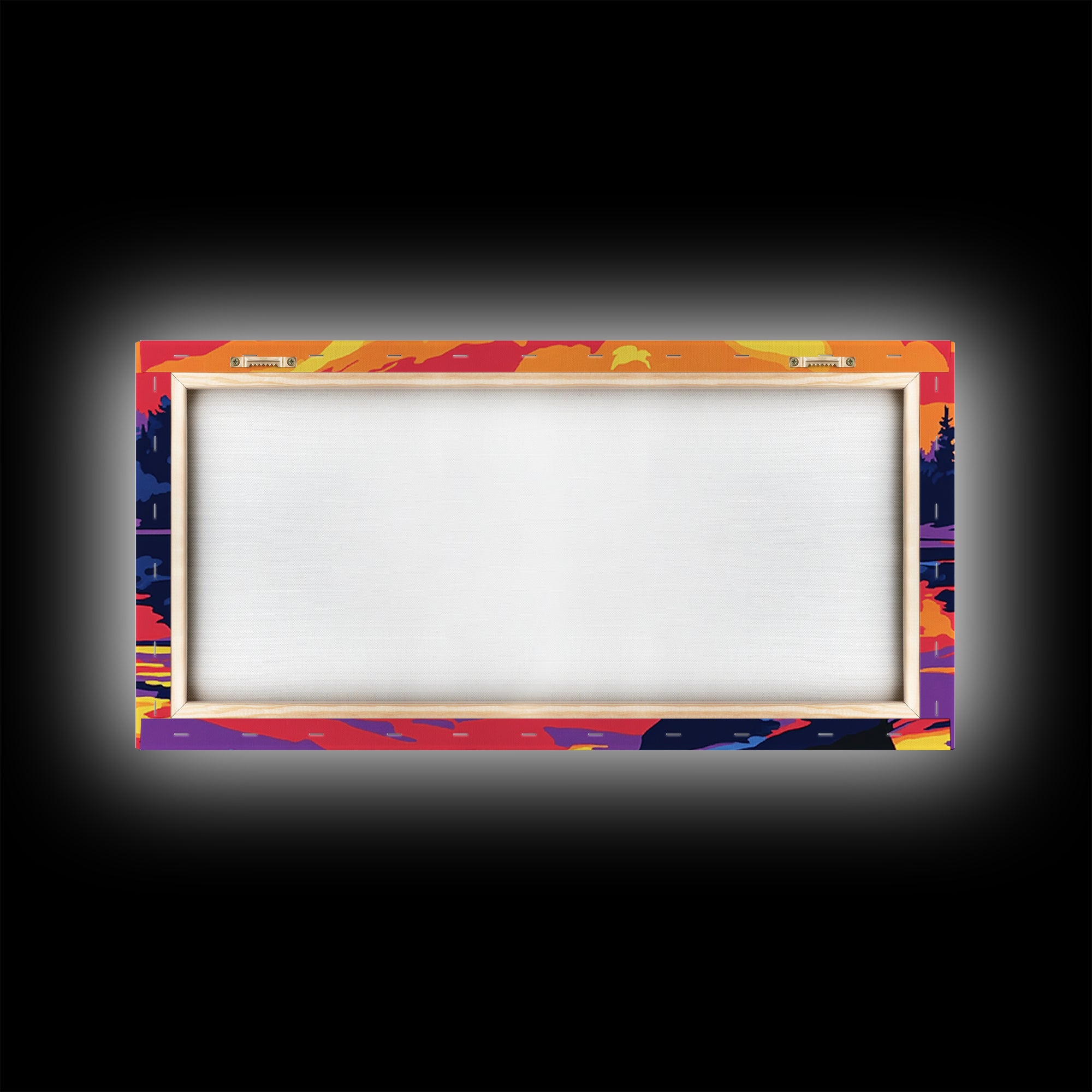 Kayaker at Sunset, fisherman painting, nautical painting, coastal landscape art, rustic decor, panoramic painting, canvas print