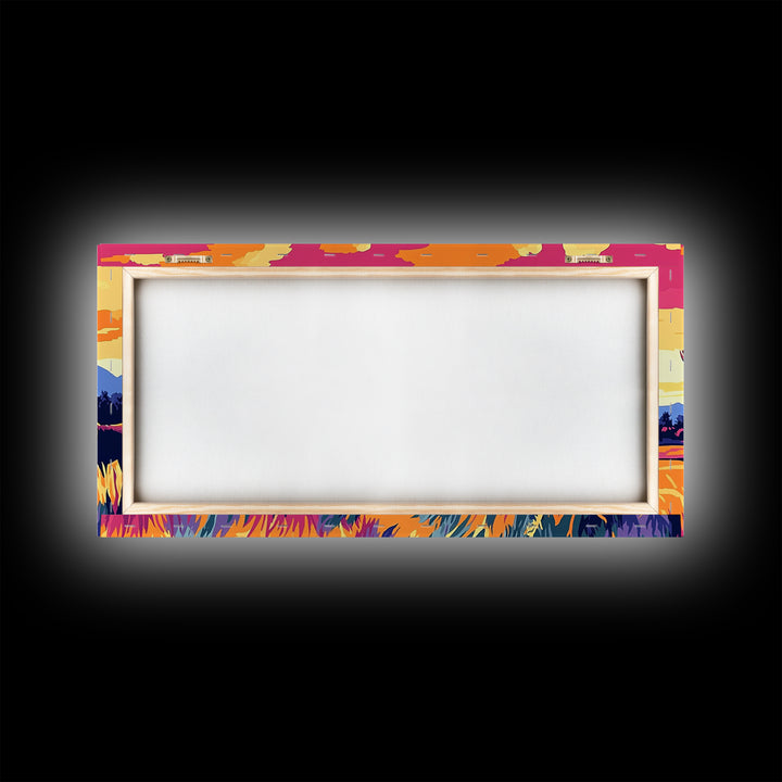 Autumn Elk, wildlife painting, deer drinking water in forest painting, rustic decor, farmhouse art, landscape painting, framed canvas print