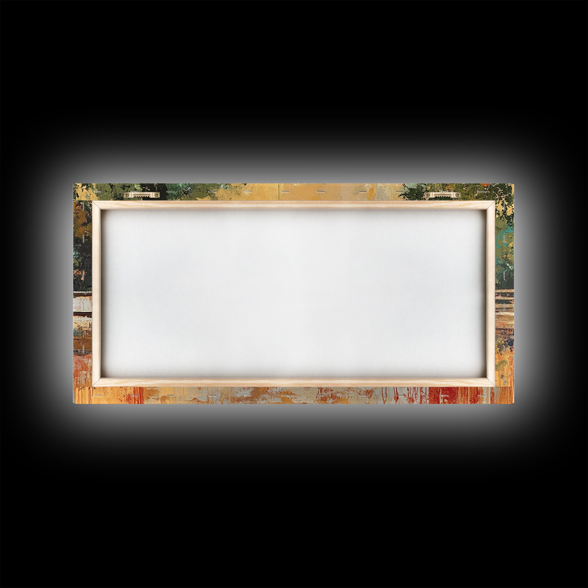 Rustic Barn Scene, barn landscape oil painting, western wall art, farmhouse decor, rural life painting, extra wide art, framed canvas print, wabi sabi art