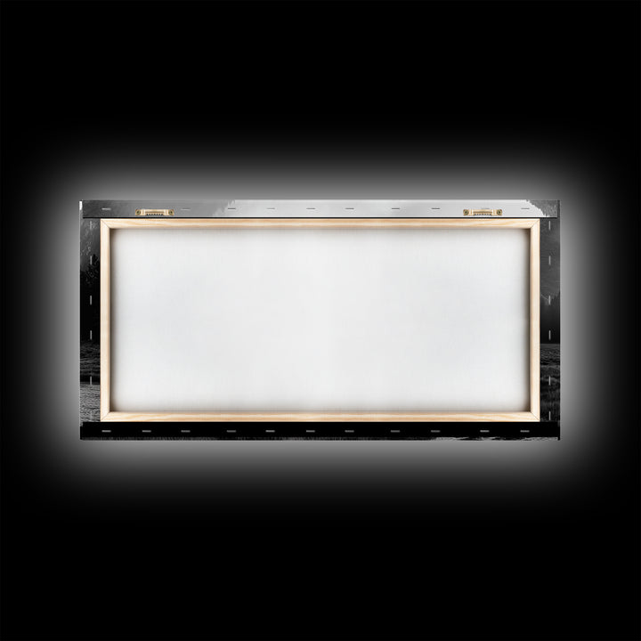 Autumn Tree in Fog, smoky mountain art, pine tree art, wabi sabi art, forest at dusk painting, fall wall art, rustic decor, Framed Canvas Print