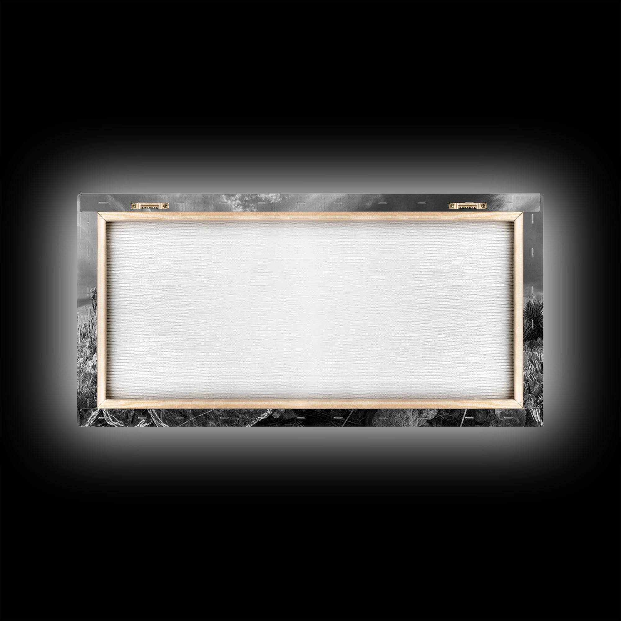 Desert Cactus, southwest wall art, Joshua tree art, rustic art, landscape painting, desert decor, panoramic art, Canvas Print